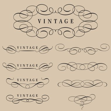 Calligraphic elements clipart