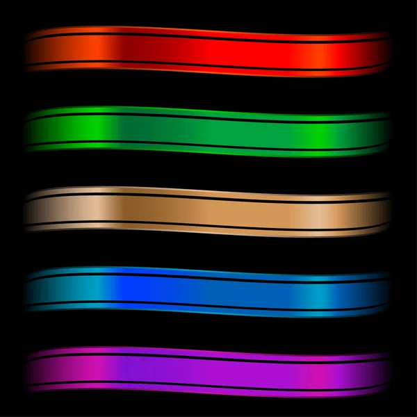 Jeu de rubans brillants de couleur — Image vectorielle