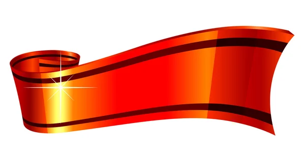 Červená lesklá stuha — Stockový vektor