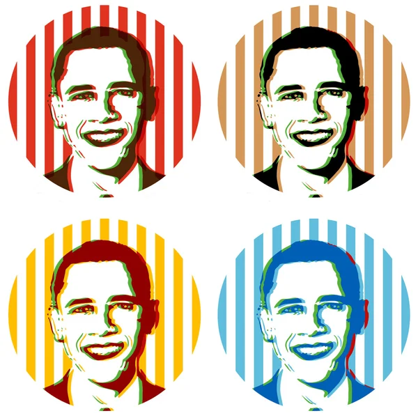 Obama illustrations — Stock Vector