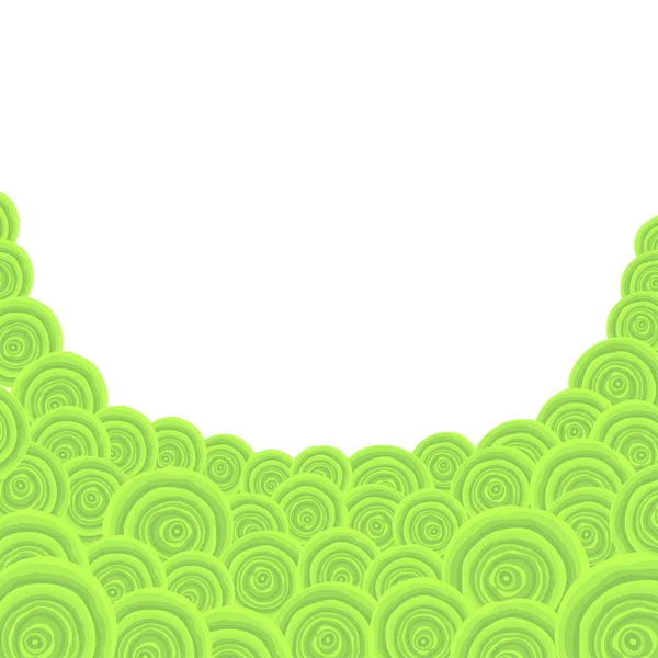 Arrière-plan avec cercle fleurs vertes — Image vectorielle