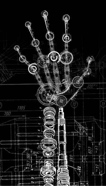 Illustration artistique de la main humaine — Image vectorielle