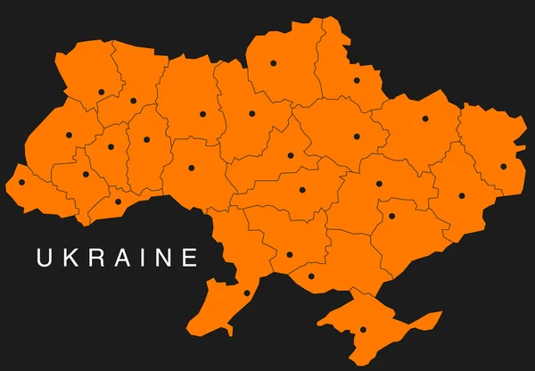 El mapa de Ucrania — Vector de stock