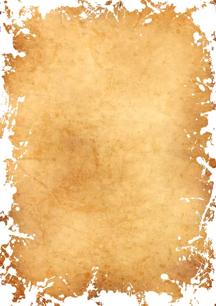 Пергаментный лист с гранжевой чернильной рамой — стоковое фото