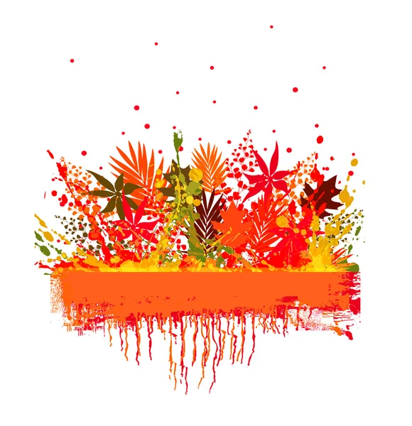 Illustrazione di sfondo colorato con foglie diverse — Vettoriale Stock