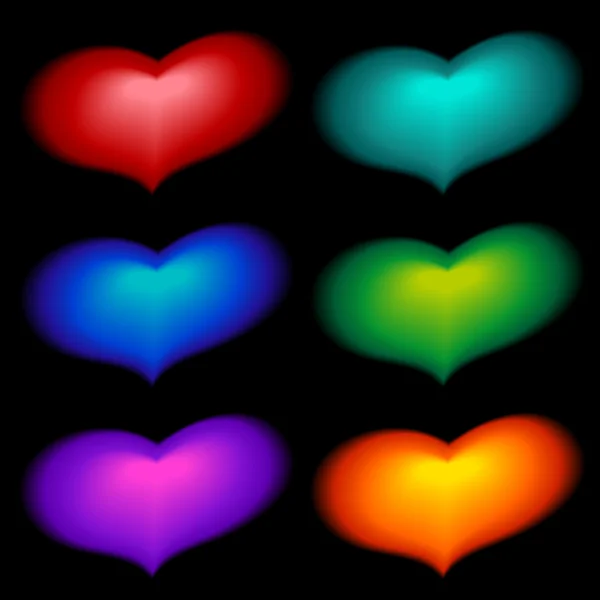 Coeurs de couleur — Image vectorielle