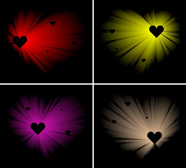 Leuchtende Herzen — Stockvektor