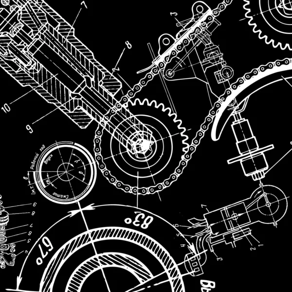 Technical Drawing Blueprint Yellow Background Stock Vector Image by ...