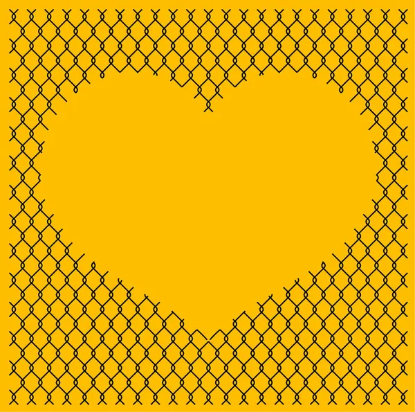 Забор цепи с сердцем — стоковое фото