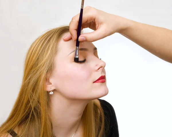 Make-up-a tükör előtt — Stock Fotó
