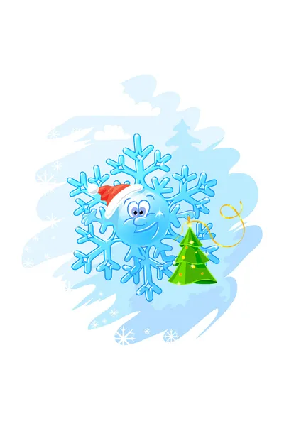 Copo de nieve divertido — Vector de stock