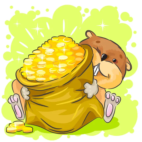 Funny hamster — Stock Vector