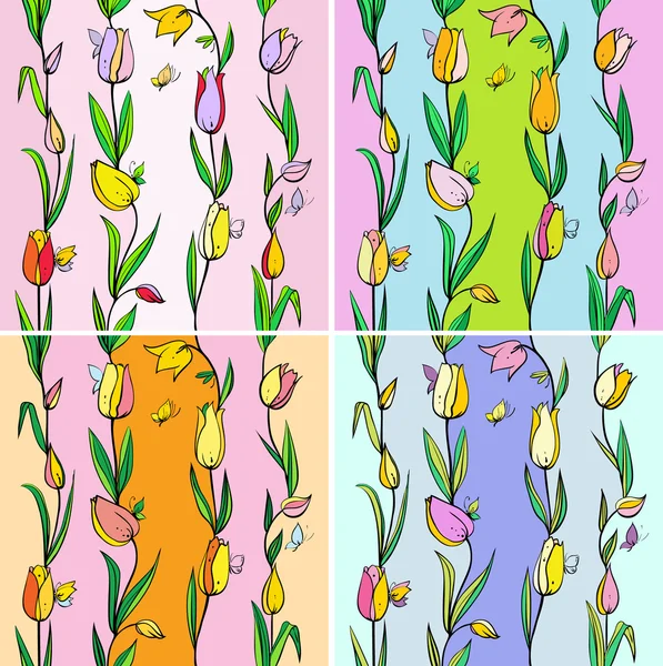 Textura perfecta con tulipanes — Archivo Imágenes Vectoriales