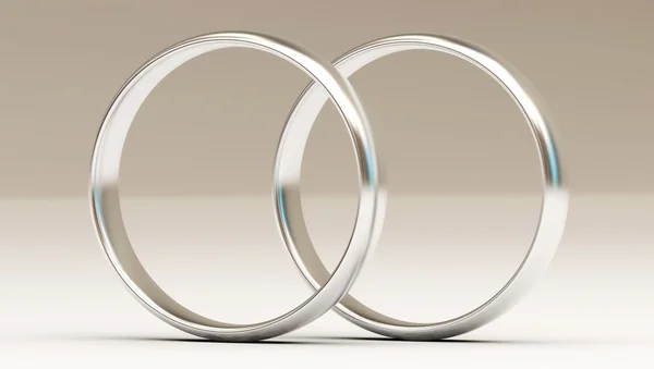 Платиновые обручальные кольца — стоковое фото