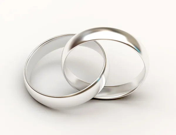 Platinový snubní prsteny — Stock fotografie
