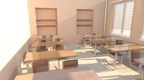 Klassenzimmereinrichtung in hellen Tönen — Stockfoto