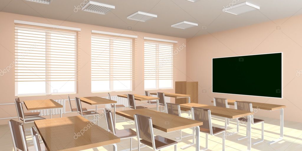 Classroom Interior in light tones