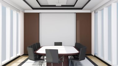 Modern meeting room interior clipart