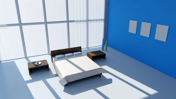 Modern interiör av sovrum — Stockfoto