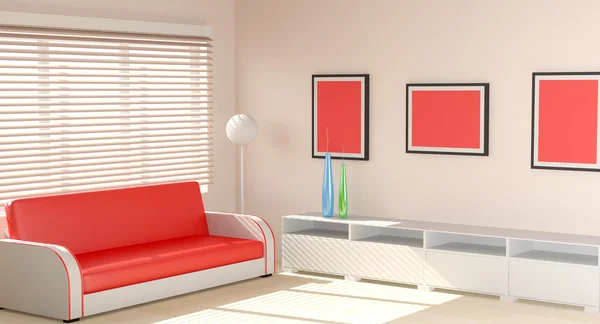 Moderne interieur ontworpen in warme tinten — Stockfoto