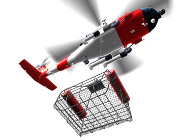 Helicopter coast guard fly bascket clipart