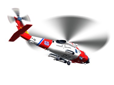 Helicopter coast guard isolated clipart