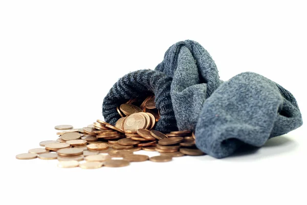Calcetines de lana y dinero — Foto de Stock