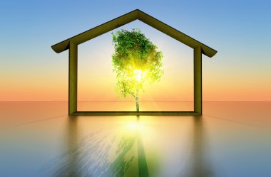 Ecological house clipart