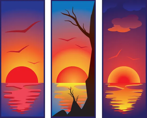 Set de puesta de sol — Archivo Imágenes Vectoriales