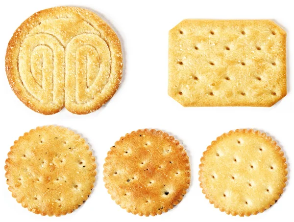 Een Grote Detail Van Crackers Van Verschillende Vormen Kleuren — Stockfoto