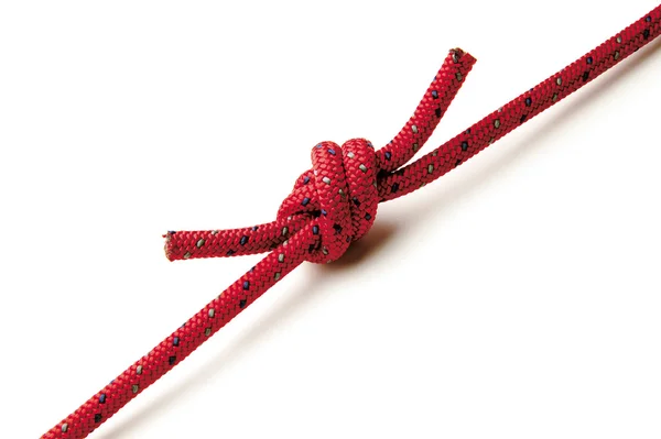 A knot on red rope — Stock Photo, Image