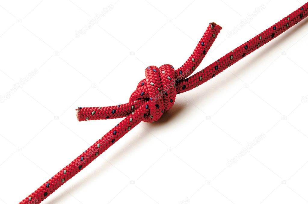 A knot on red rope