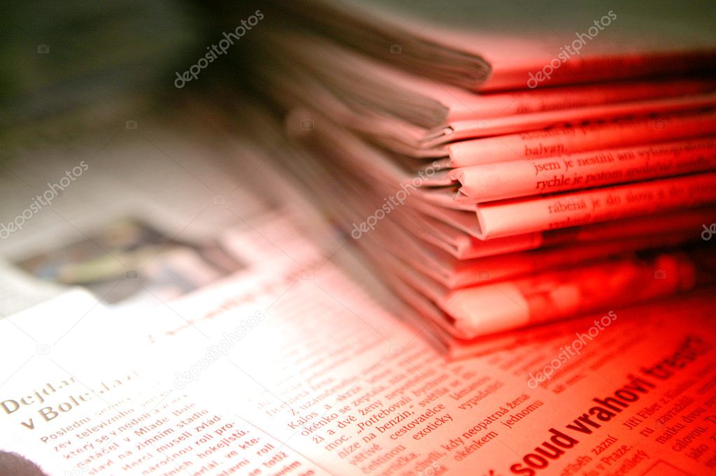 A pile of newspaper