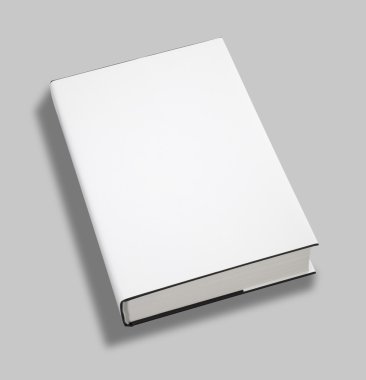Blank book white cover w clipping path clipart