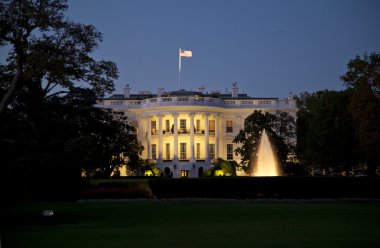 The White House in the night clipart