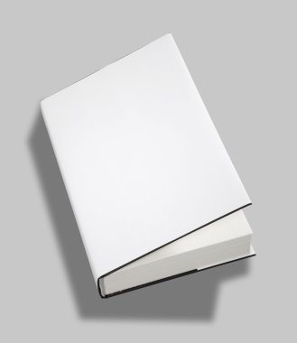 Blank book open cover white w clipping path clipart