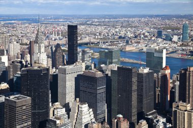 new York'un manhattan panorama kraliçeler ile