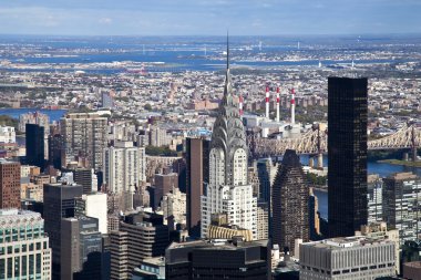 new York'un manhattan panorama kraliçeler ile