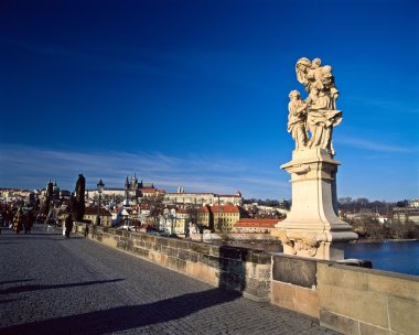 Prague Castle from Charles's Bridge clipart