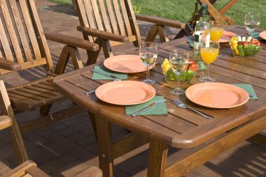 The Garden furniture by the pool