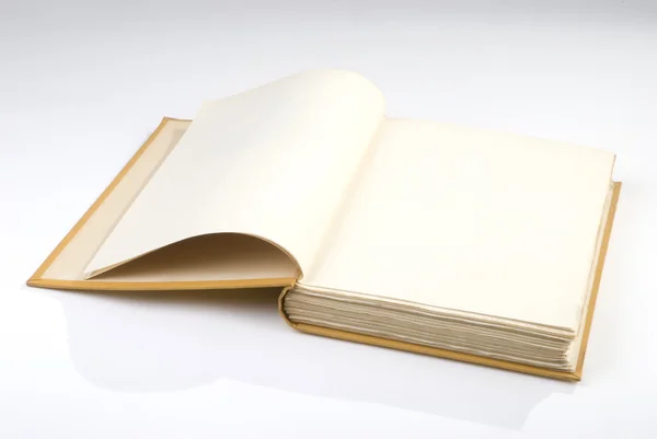 Boş Açık Kitap Kapağı Sarı — Stok fotoğraf