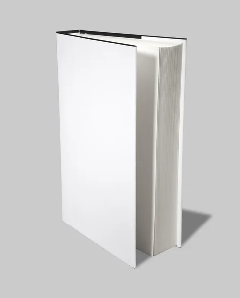 Üres Fűzött Könyv Fehér Fedél Vágógörbe — Stock Fotó