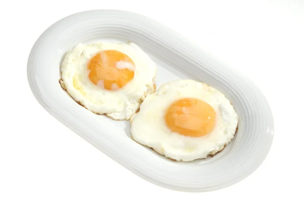 Pair Eggs Plate — Stock Photo, Image