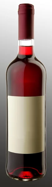 Flasken med rød vin w clipping – stockfoto