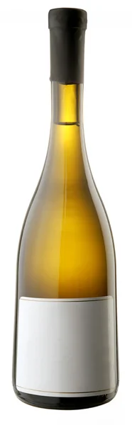 Garrafa Vinho Branco Adesivo Branco Clipping — Fotografia de Stock