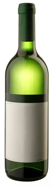 De fles van witte wijn w knippen — Stockfoto