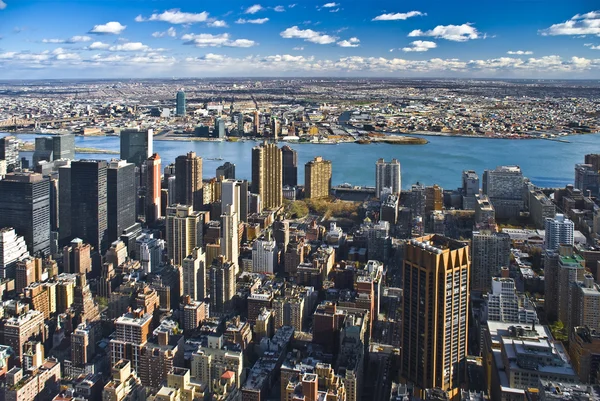 New Yorks Manhattan Panorama Med Queens — Stockfoto
