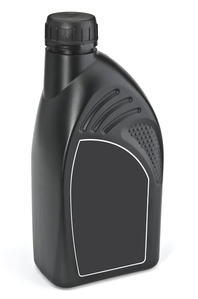 Black Plastic Bottle Motor Oil — Stock Photo, Image