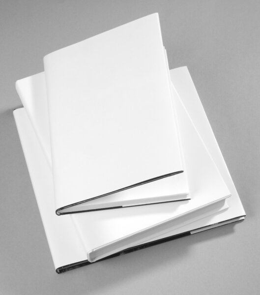 Three Blank book cover white