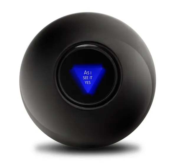 Black Magic Ball Ile Cevap Gördüğüm Kadarıyla Evet — Stok fotoğraf